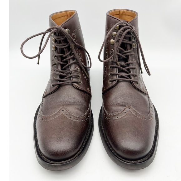 WVS Vegan Leather Lace Up Brown Boot. Size 42 - Picture 2 of 11